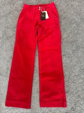Flannels Red Wide-Leg Corduroy Jeans - Women's